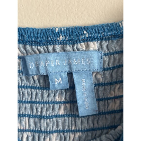 Draper James Medium Top Smocked Blouse‎ Floral Puff Sleeve Peplum Floral Preppy - Picture 2 of 6